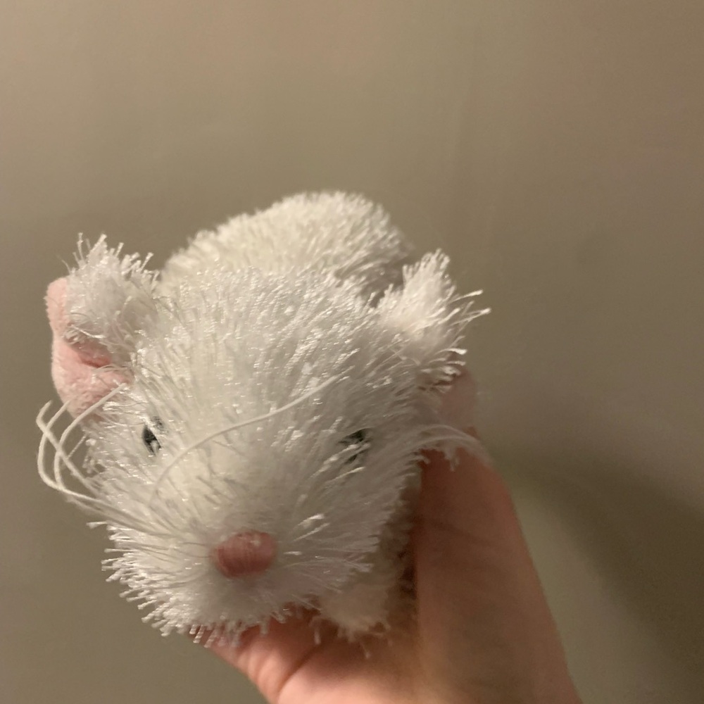 White Plush Mouse Toy lil kinz webkinz